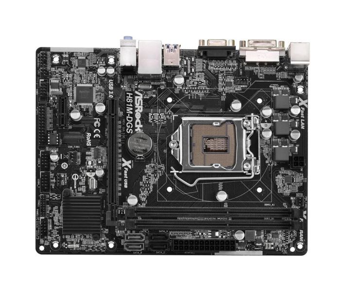 H81MDGSR20 ASRock H81M-DGS R2.0 Socket LGA 1150 Intel H81 Chipset New 4th & 4th Generation Core i7 / i5 / i3 / Pentium / Celeron / Xeon Processors Support DDR3 2x DIMM 2x SATA3 6.0Gb/s Micro-ATX Motherboard (Refurbished)