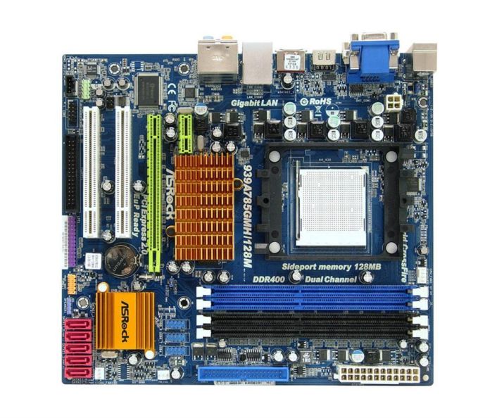 4711140875217 ASRock 939A785GMH/128M Socket 939 AMD 785G + SB710 Chipset AMD Athlon 64 FX/ 64 X2/ 64 Processors Support DDR 4x DIMM 5x SATA2 3.0Gb/s Micro-ATX Motherboard (Refurbished)