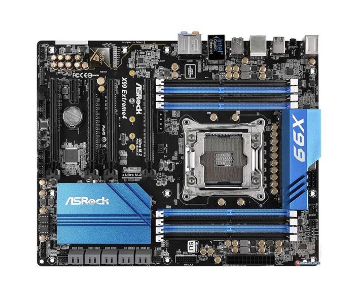 X99 Extreme4 ASRock Socket LGA 2011-3 Intel X99 Chipset Core i7 & Xeon 22- Core Processors Support DDR4 8x DIMM 10x SATA3 6.0Gb/s ATX Motherboard (Refurbished)