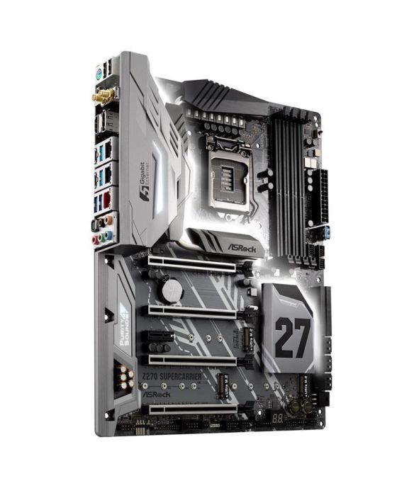 Z270 SuperCarrier ASRock Socket LGA 1151 Intel Z270 Chipset 7th/6th Generation Core i7 / i5 / i3 / Pentium / Celeron Processors Support DDR4 4x DIMM 10x SATA3 6.0Gb/s ATX Motherboard (Refurbished)