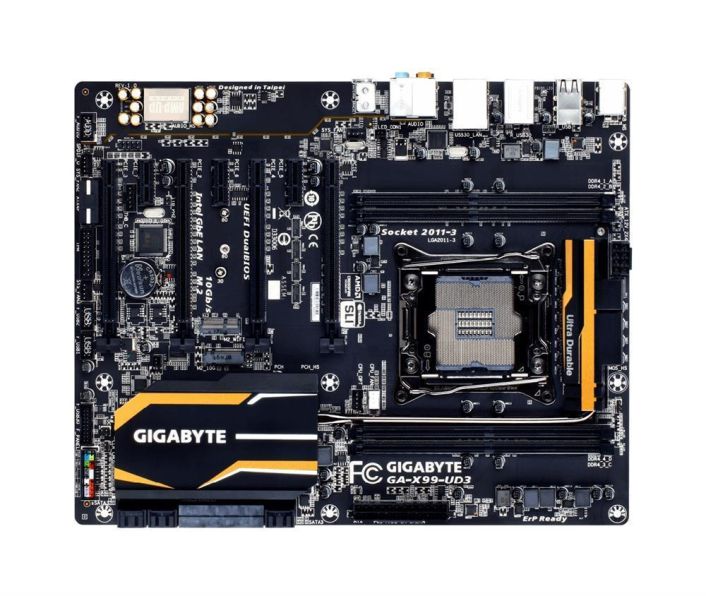 GA-X99-UD3 (rev. 1.0) Gigabyte Socket LGA 2011-3 Intel X99 Express Chipset Xeon E5-1600/ E5-2600/ E5-4600 v3/v4 Core i7 Processors Support DDR4 4x DIMM 10x SATA 6.0Gb/s ATX Motherboard  (Refurbished)