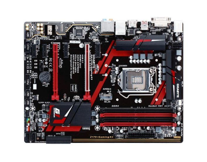 GA-Z170-Gaming K3 (rev. 1.0) Gigabyte Socket LGA 1151 Intel Z170 Express Chipset 7th/6th Generation Core i7 / i5/ i3 / Pentium / Celeron Processors Support DDR4 4x DIMM 6x SATA 6.0Gb/s ATX Motherboard  (Refurbished)