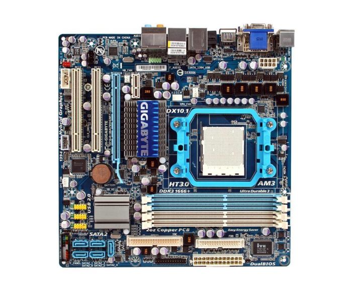 MA785GMT-UD2H Gigabyte Socket AM3 AMD 785G / SB710 Chipset AMD Phenom TM II/ AMD Athlon II Processors Support DDR3 4x DIMM 5x SATA 3.0Gb/s Micro-ATX Motherboard (Refurbished)