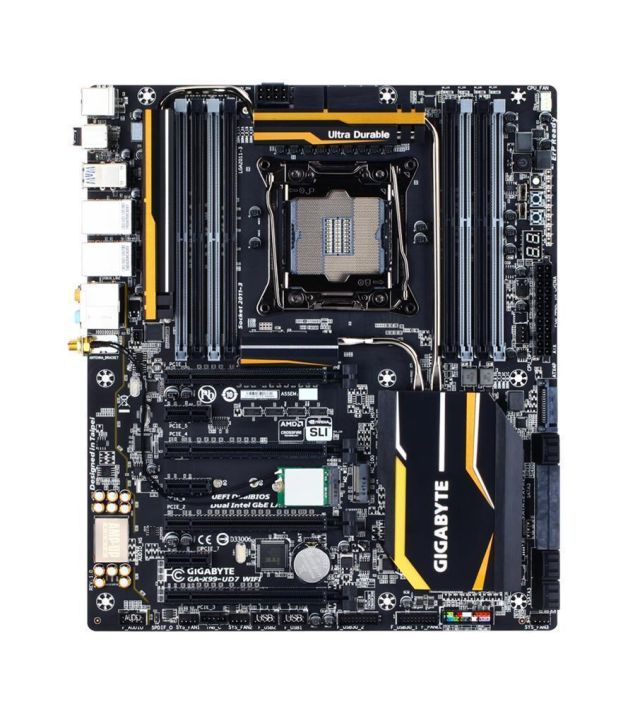 GA-X99-UD7 WIFI (rev. 1.0) Gigabyte Socket LGA 2011-3 Intel X99 Express Chipset Xeon E5-1600/ E5-2600/ E5-4600 v3/v4 Core i7 Processors Support DDR4 8x DIMM 10x SATA Extended ATX Motherboard  (Refurbished)