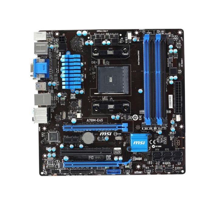 7721-005R MSI A78M-E45 Socket FM2+/FM2 AMD A78 Chipset AMD Athlon/ A-Series Processors Support DDR3 4x DIMM 6x SATA 6.0Gb/s Micro-ATX Motherboard (Refurbished)