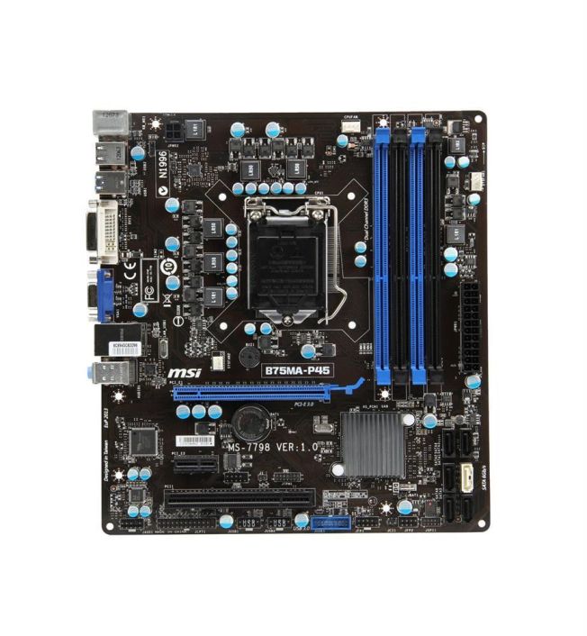 7798-010R MSI B75MA-P45 Socket LGA 1151 Intel B75 Chipset Core i7 / i5 / i3 / Pentium / Celeron Processors Support DDR3 4x DIMM 5x SATA 3.0Gb/s Micro-ATX Motherboard (Refurbished)