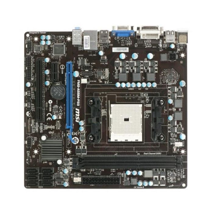 FM2-A55M-P33 MSI Socket FM2 AMD A55 Chipset AMD A10/A8/A6/A4 Series Processors Support DDR3 2x DIMM 6x SATA2 Micro-ATX Motherboard (Refurbished)