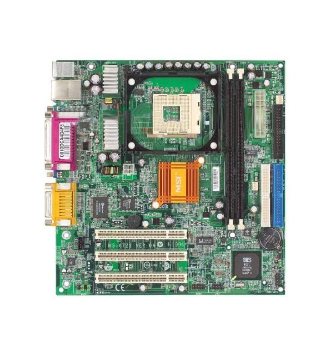 MS-6721 MSI Socket 478 SIS 650GL Chipset Intel Pentium 4 Processors Support SDRAM 2x DIMM Micro-ATX Motherboard (Refurbished)