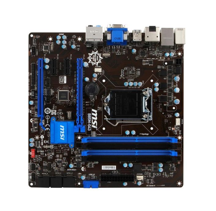 B85M-G43 MSI Socket LGA 1150 Intel B85 Chipset 4th Generation Core i7 / i5 / i3 / Pentium Celeron Processors Support DDR3 4x DIMM 4x SATA 6.0Gb/s Micro-ATX Motherboard (Refurbished)