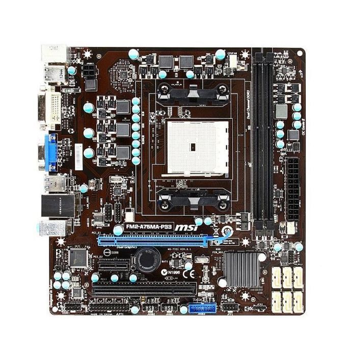 7721-021R MSI FM2-A75MA-P33 Socket FM2 AMD A75 Chipset AMD A8/A6/A4/A10-Series Processors Support DDR3 2x DIMM 6x SATA 6.0Gb/s Micro-ATX Motherboard (Refurbished)