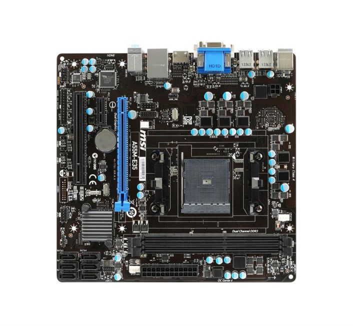 A55M-E35 MSI Socket FM2+/FM2 AMD A55 Chipset AMD Athlon/A-Series Processors Support DDR3 2x DIMM 6x SATA 3.0Gb/s Micro-ATX Motherboard (Refurbished)