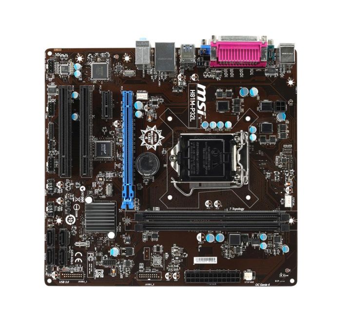 7846-006R MSI H81M-P32L Socket LGA 1150 Intel H81 Chipset Intel Core i7/ i5 / i3 / Pentium / Celeron Processors Support DDR3 2x DIMM 2x SATA 3.0Gb/s Micro-ATX Motherboard (Refurbished)