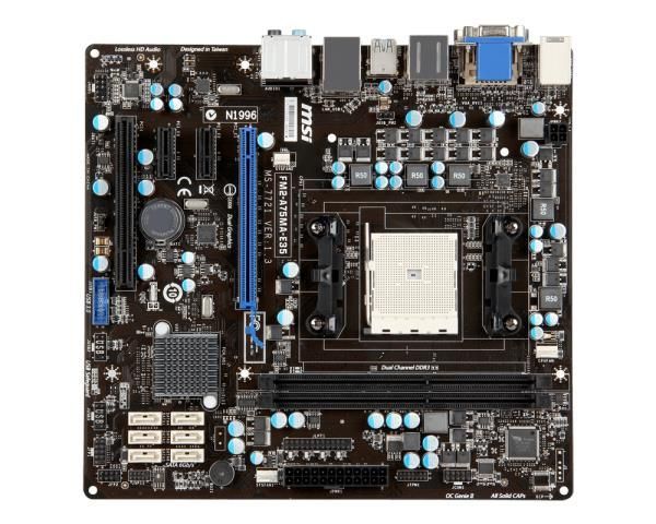 FM2-A75MA-E35 MSI Socket FM2 AMD A75 Chipset AMD 10/ A8/ A6/ A4-Series Processors Support DDR3 2x DIMM 6x SATA3 6.0Gb/s Micro-ATX Motherboard (Refurbished)