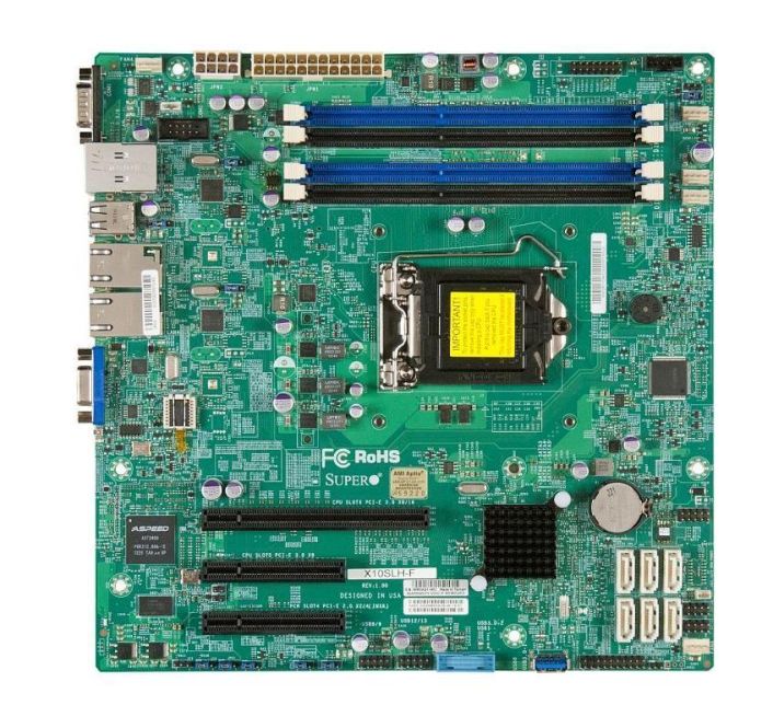 MBD-X10SLH-F-O SuperMicro X10SLH-F Socket LGA 1150 Intel C226 Express Chipset Intel Xeon E3-1200 v3/v4 Processors Support DDR3 4x DIMM 6x SATA 6.0Gb/s Micro-ATX Server Motherboard (Refurbished)