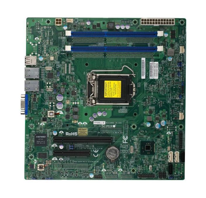X10SLLSO SuperMicro X10sll S O LGA1150 Intel C222 PCH DDR3 SATA3 2GBe micro-ATX Server Motherboard (Refurbished)