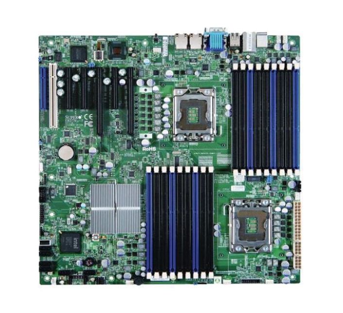SPMX8DTNPLU SuperMicro X8DTN+ Dual Socket LGA 1366 Intel 5520 Chipset Intel Xeon 5600/5500 Series Processors Support DDR3 18x DIMM 6x SATA2 3.0Gb/s Enhanced Extended ATX Server Motherboard (Refurbished)