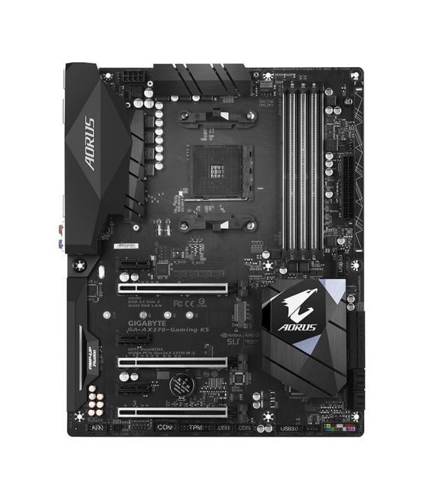 GA-AX370-GamingK5(rev.1.0) Gigabyte Socket AM4 AMD X370 Chipset AMD Ryzen 7th Generation A-Series/Athlon Processors Support DDR4 4x DIMM 8x SATA 6.0Gb/s ATX Motherboard (Refurbished) GA-AX370-Gaming K5 (rev. 1.0)