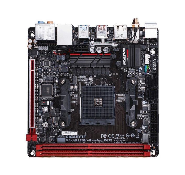 GA-AB350N-GamingWIFI(rev.1.0) Gigabyte Socket AM4 AMD B350 Chipset AMD Ryzen / AMD 7th Generation A-series/ Athlon Processors Support DDR4 2x DIMM 4x SATA 6.0Gb/s Mini-ITX Motherboard (Refurbished) GA-AB350N-Gaming WIFI (rev. 1.0)