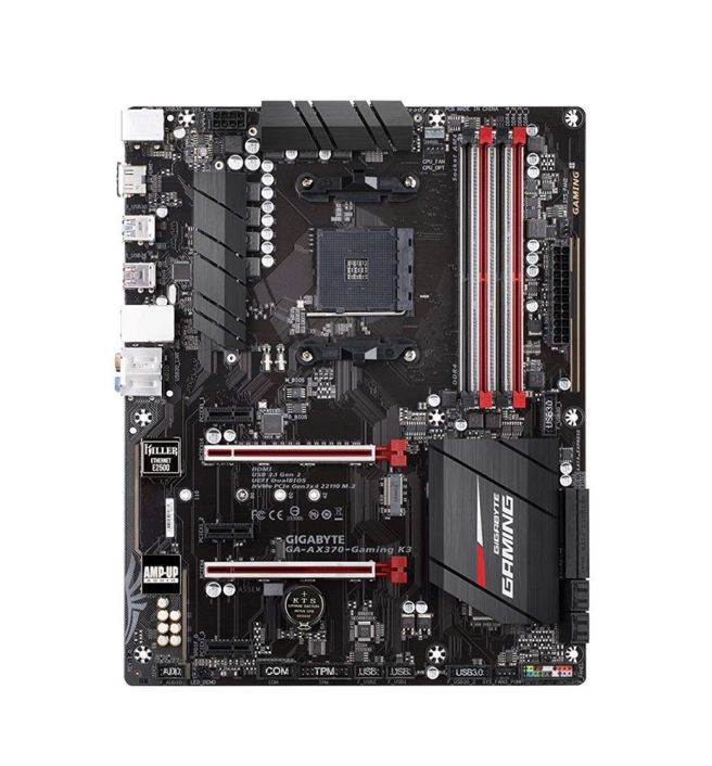 GA-AX370-GamingK3(rev.1.0) Gigabyte Socket AM4 AMD X370 Chipset AMD Ryzen 7th Generation A-Series/Athlon Processors Support DDR4 4x DIMM 8x SATA 6.0Gb/s ATX Motherboard (Refurbished) GA-AX370-Gaming K3 (rev. 1.0)