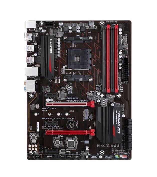 GA-AX370-Gaming(rev.1.0) Gigabyte Socket AM4 AMD X370 Chipset AMD Ryzen / AMD 7th Generation A-Series/Athlon Processors Support DDR4 4x DIMM 8x SATA 6.0Gb/s ATX Motherboard (Refurbished) GA-AX370-Gaming (rev. 1.0)