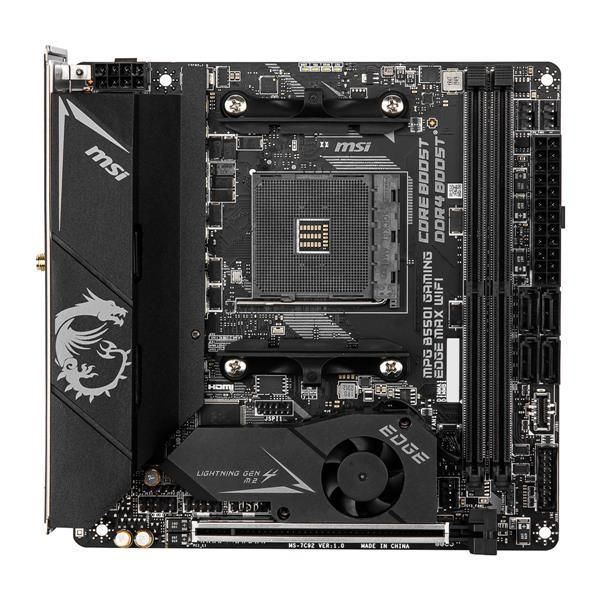 MPG B550I GAMING EDGE MAX WIFI MSI Socket AM4 AMD B550 Chipset AMD Ryzen Series Processors Support DDR4 2x DIMM 4x SATA3 6.0Gb/s Mini-ITX Motherboard (Refurbished)