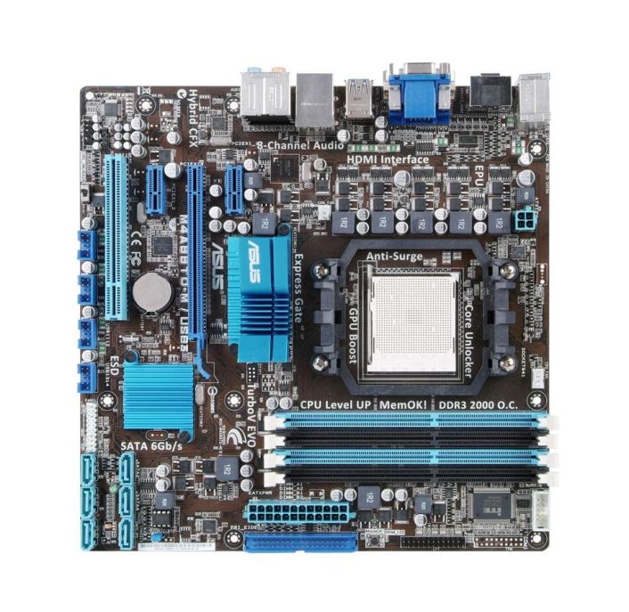 M4A88TD-M USB3 ASUS Socket AM3 AMD 880 + SB850 Chipset AMD Phenom II/ AMD Athlon II/ AMD Sempron Processors Support DDR3 4x DIMM 6x SATA 6.0Gb/s Micro-ATX Motherboard (Refurbished)