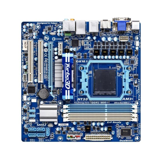 GA-880GM-USB3 (rev. 1.x) Gigabyte Socket AM3 AMD 880G/ SB710 Chipset AMD Phenom II/ Athlon II Processors Support DDR3 4x DIMM 5x SATA 3.0Gb/s Micro-ATX Motherboard  (Refurbished)