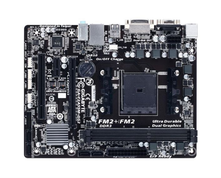 GA-F2A55M-DS2(rev.3.0) Gigabyte Socket FM2+ AMD A55 Chipset AMD A-Series Processors Support DDR3 2x DIMM 4x SATA 3.0Gb/s Micro-ATX Motherboard (Refurbished) GA-F2A55M-DS2 (rev. 3.0)