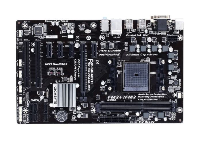 GA-F2A58-DS3(rev.3.x) Gigabyte Socket FM2+ AMD A58 Chipset AMD A-Series/ AMD Athlon Series Processors Support DDR3 2x DIMM 6x SATA 3.0Gb/s ATX Motherboard (Refurbished) GA-F2A58-DS3 (rev. 3.x)