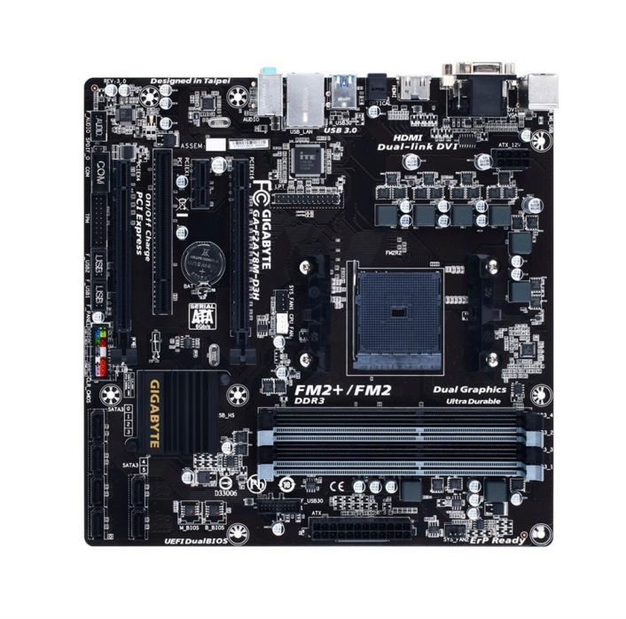 GA-F2A78M-D3H Gigabyte Socket FM2+ AMD A78 Chipset AMD A-Series/ AMD Athlon Processors Support DDR3 4x DIMM 6x SATA 6.0Gb/s Micro-ATX Motherboard (Refurbished)