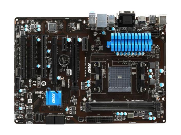 A88X-G41 PC Mate V2 MSI Socket FM2+ AMD A88X Chipset AMD A-Series/ Athlon Processors Support DDR3 2x DIMM 6x SATA 6.0Gb/s ATX Motherboard (Refurbished)