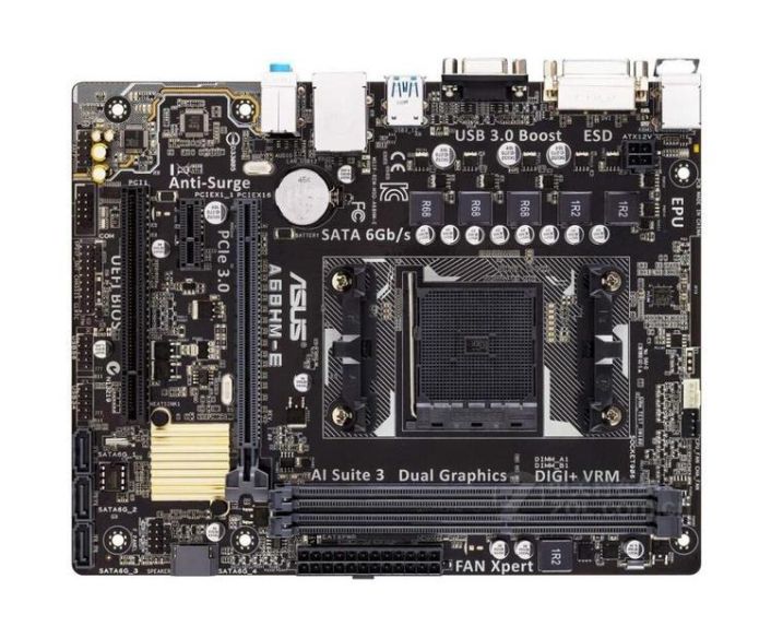 90MB0KW0-M0AAY0 ASUS A68HM-E Socket FM2+ AMD A68 FCH Chipset AMD Athlon/A-Series Processors Support DDR3 2x DIMM 4x SATA 6.0Gb/s mATX Motherboard (Refurbished)