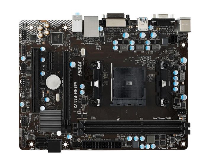 7721-206R MSI A68HM-E33 V2 Socket FM2+ AMD A68H Chipset AMD Athlon/ A-Series Processors Support DDR3 2x DIMM 4x SATA 6.0Gb/s Micro-ATX Motherboard (Refurbished)