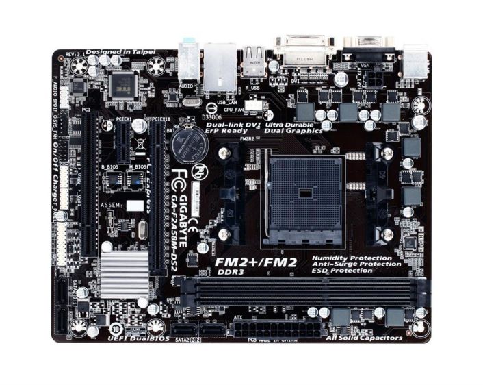 GA-F2A58M-DS2 Gigabyte Socket FM2+/FM2 AMD A58 Chipset AMD Athlon/ A-Series Processors Support DDR3 2x DIMM 4x SATA 3.0Gb/s Micro-ATX Motherboard (Refurbished)