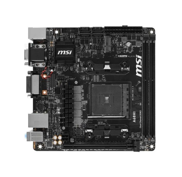7969-002R MSI A68HI Socket FM2+ AMD A68H Chipset AMD A-Series/ AMD Athlon Processors Support DDR3 2x DIMM 4x SATA 3.0Gb/s Mini-ITX Motherboard (Refurbished)