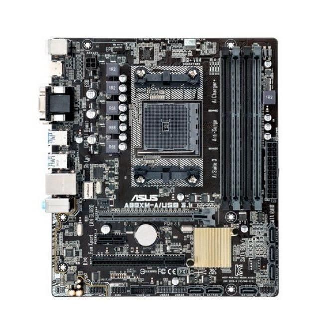 A88XMAUSB31 ASUS Socket FM2+ AMD A88X Chipset AMD Athlon/ A-Series Processors Support DDR3 4x DIMM 6x SATA 6.0Gb/s Micro-ATX Motherboard (Refurbished)