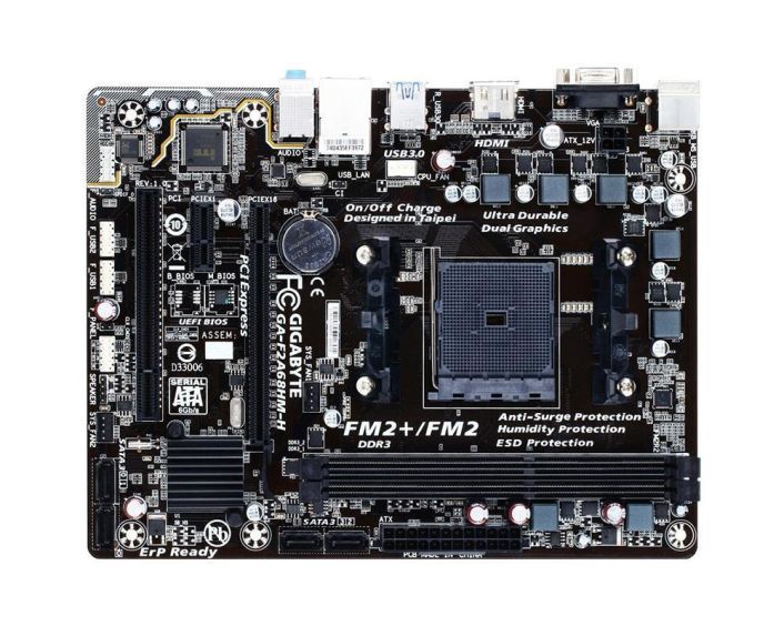 GA-F2A68HM-H(rev.1.1) Gigabyte Socket FM2+ AMD A68H Chipset AMD A-Series/ AMD Athlon Processors Support DDR3 2x DIMM 4x SATA 6.0Gb/s Micro-ATX Motherboard (Refurbished) GA-F2A68HM-H (rev. 1.1)