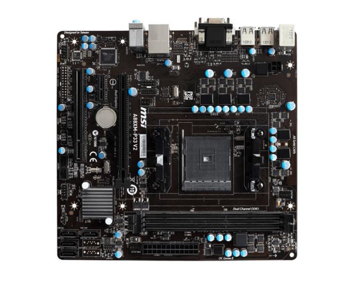 7721-200R MSI A88XM-P33 V2 Socket FM2+ AMD A88X Chipset AMD A-Series/ Athlon / Processors Support DDR3 2x DIMM 4x SATA 6.0Gb/s Micro-ATX Motherboard (Refurbished)