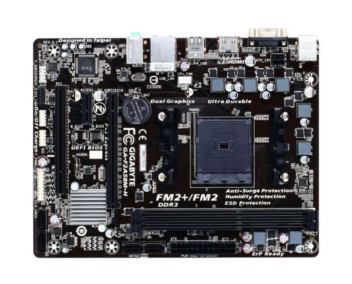 GA-F2A58M-H Gigabyte Socket FM2+ AMD A85X Chipset AMD A-Series/ Athlon Series Processors Support DDR3 2x DIMM 4x SATA 3.0Gb/s Micro-ATX Motherboard (Refurbished)