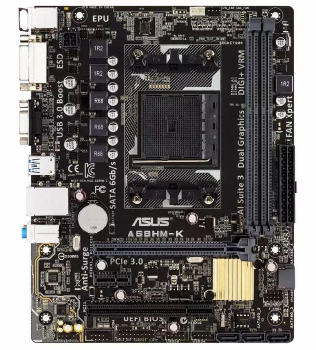 90MB0KU0-M0EAY0 ASUS A68HM-K Socket FM2+ AMD A68H Chipset AMD Athlon/ AMD A-Series Processor Support DDR3 2x DIMM 4x SATA 6.0G/s Micro-ATX Motherboard (Refurbished)