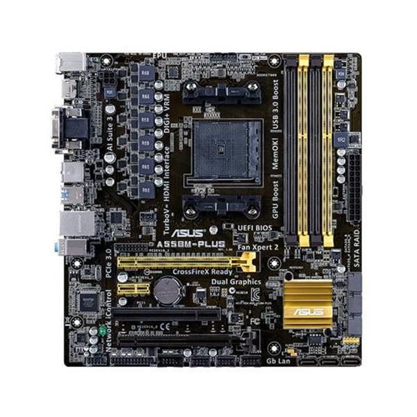 A55BM-PLUS ASUS Socket FM2+ AMD A55 Chipset AMD Athlon/A- Series Processors Support DDR3 4x DIMM 6x SATA 3.0Gb/s Micro ATX Motherboard (Refurbished)