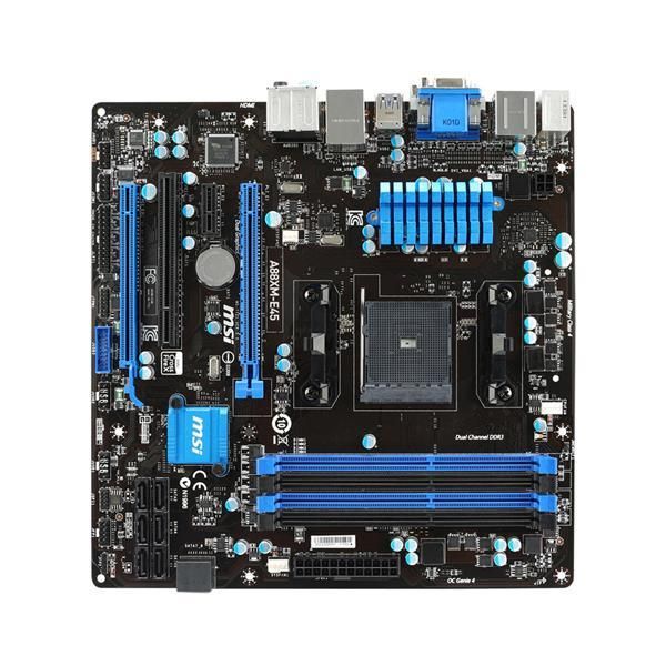 MB-88E45V2 MSI A88XM-E45 V2 Socket FM2+ AMD A88X Chipset AMD A-Series/ Athlon Processors Support DDR3 4x DIMM 8x SATA 6.0Gb/s Micro-ATX Motherboard (Refurbished)