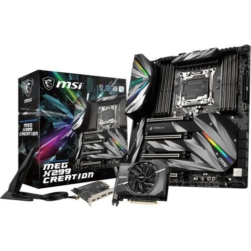 X299CREATION MSI MEG X299 CREATION Socket LGA 2066 Intel X299 Chipset Core i9 Processors Support DDR4 8x DIMM 8x SATA3 6.0Gb/s E-ATX Motherboard (Refurbished)