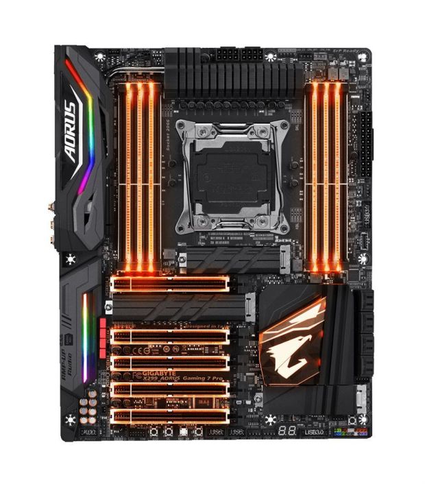 X299--AORUS--Gaming--7--Pro--(rev.--1.0) Gigabyte Socket 2066 Intel X299 Express Chipset Core X-Series Processors Support DDR4 8x DIMM 8x SATA 6.0Gb/s ATX Motherboard (Refurbished) X299 AORUS Gaming 7 Pro (rev. 1.0)