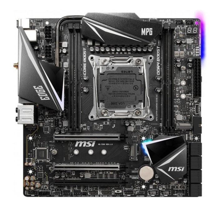 MPG X299M GAMING EDGE AC MSI Socket LGA 2066 Intel X299 Chipset Core i9 Processors Support DDR4 4x DIMM 8x SATA3 6.0Gb/s Micro-ATX Motherboard (Refurbished)
