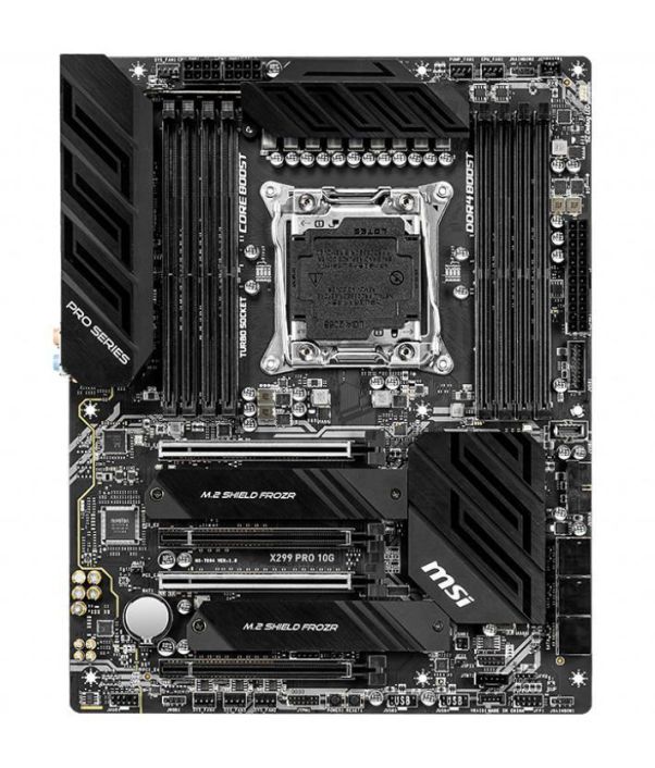 X299 PRO 10G MSI Socket LGA 2066 Intel X299 Chipset Core i9 Processors Support DDR4 8x DIMM 6x SATA3 6.0Gb/s ATX Motherboard (Refurbished)