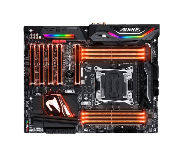 X299AORUSGaming7 Gigabyte Socket LGA 2066 Intel X299 Express Chipset Core X-Series Processors Support DDR4 8x DIMM 8x SATA 6.0Gb/s ATX Motherboard (Refurbished) X299 AORUS Gaming 7