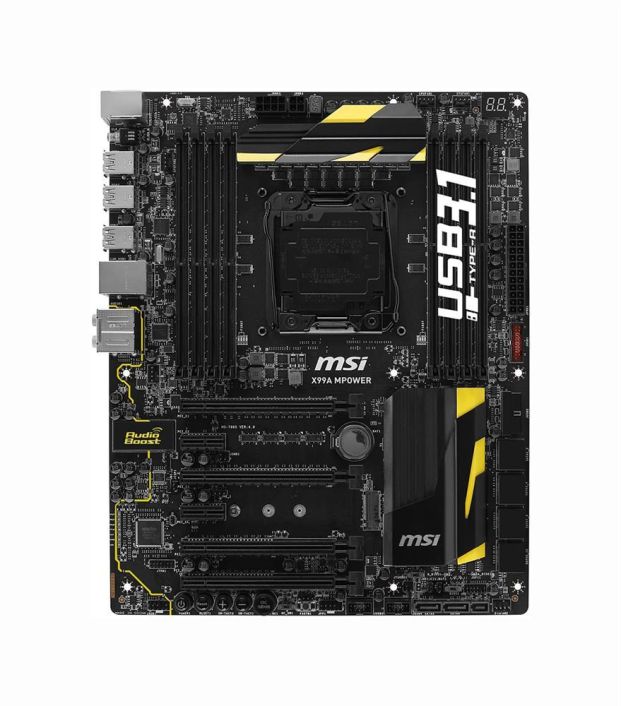 X99A MPOWER MSI Socket 2011-3 Intel X99 Chipset Core i7 Extreme Edition Processors Support DDR4 8x DIMM 10x SATA 6.0Gb/s Extended-ATX Motherboard (Refurbished)
