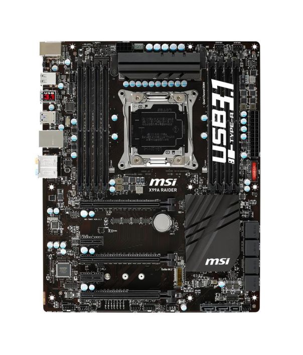 MBX99ARAD MSI X99A Raider Socket LGA 2011-v3 Intel X99 Chipset Core i7 Processors Support DDR4 8x DIMM 10x SATA 6.0Gb/s ATX Motherboard (Refurbished)