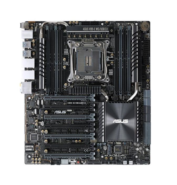 MBX99ESU3 ASUS X99-E WS/USB 3.1 Socket LGA 2011-v3 Intel X99 Chipset Core i7/ Core i7 X-Series/ Intel Xeon Processors Support DDR4 8x DIMM 8x SATA 6.0Gb/s CEB Motherboard (Refurbished)
